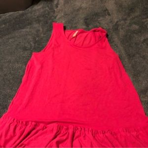 NWOT - Zenana hot pink 2 tier bottom, tank top